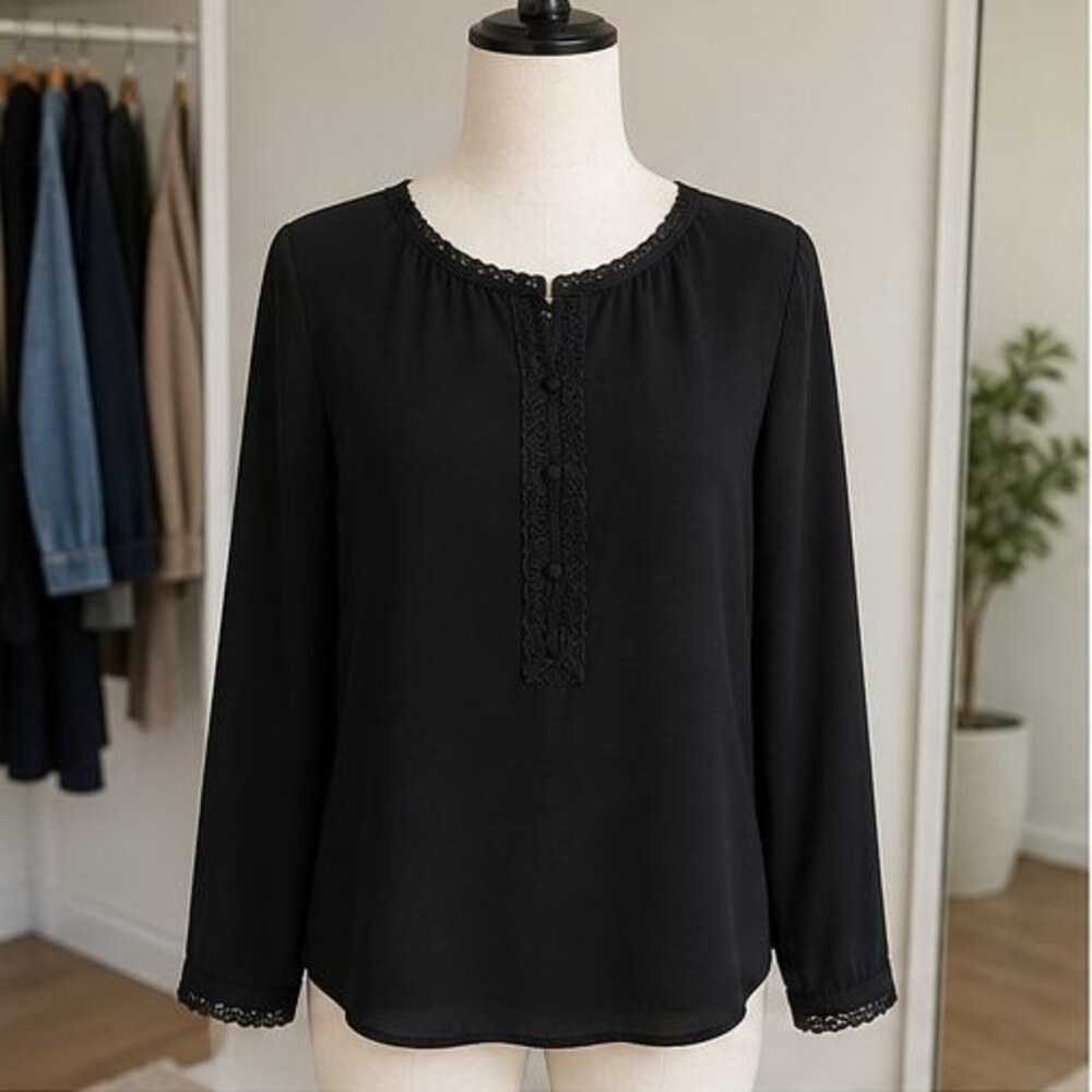 Black Lace Trim Top